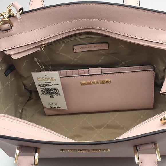 MICHAEL KORS SELMA MD TZ SATCHEL & SLIM WALLET SET - Picture 4 of 8